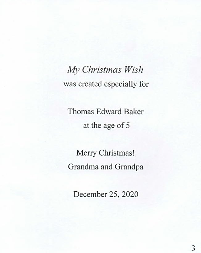 Personalized Christmas Children's Book - My Christmas Wish | Custom Name Holiday Story for Kids Ages 3-8