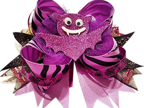 Halloween Bat Hair Bow 5 Inch Size