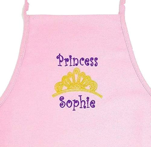Personalized Kids Apron with Embroidered Name - Princess Design | Ages 3-11 & Adult