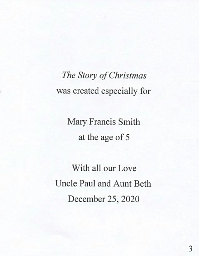 Personalized Christmas Story Book for Kids Ages 4-11 - Custom Children's Name Holiday Book - Hardcover Biblical Christmas Story Gift