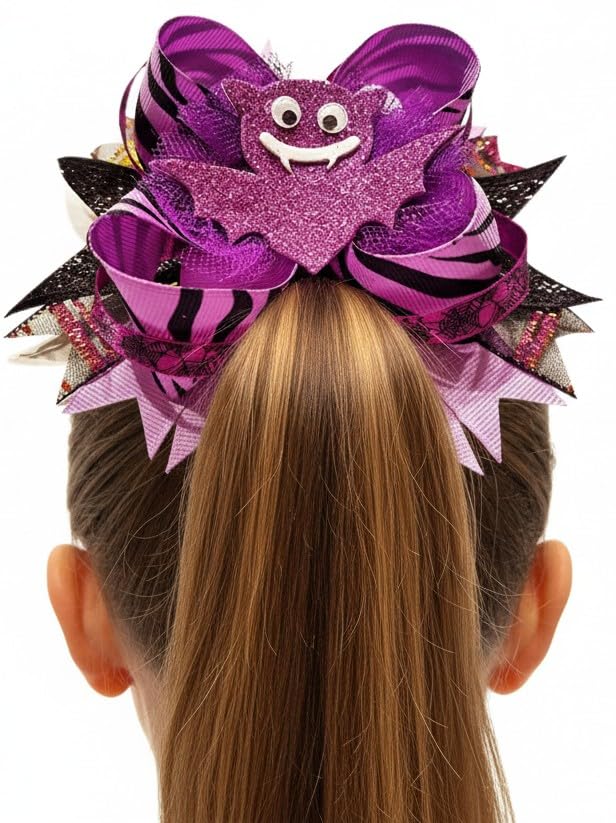 Halloween Bat Hair Bow 5 Inch Size