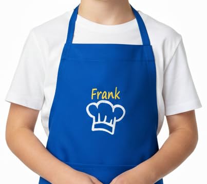 Personalized Kids Apron with Embroidered Name - Chef Design | Ages 3-11 & Adult