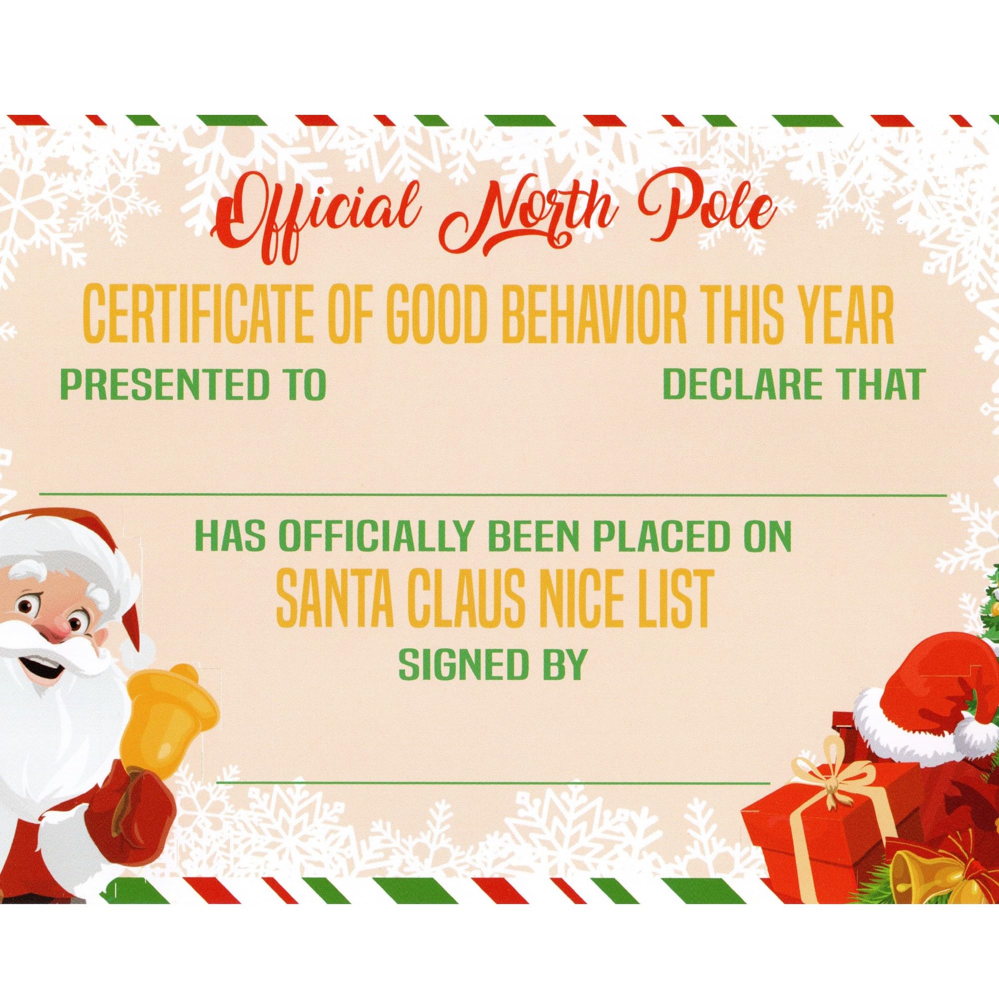 Custom Christmas Santa Letter with Nice List Certificate Personalized with Child’s Name