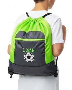 Personalized Drawstring Tote Bag with Name Embroidery and Design Choice