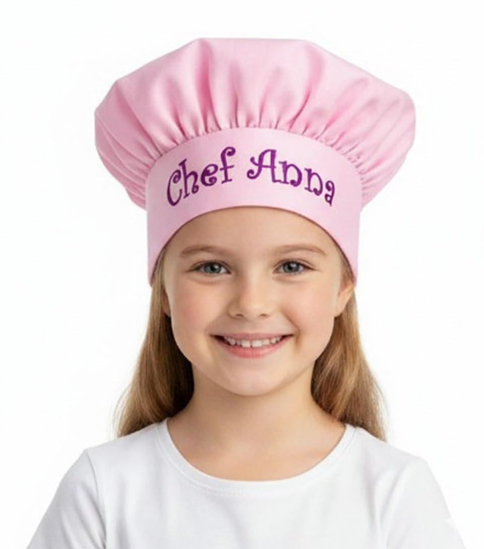 Personalized Kids Chef Hat with Name | Custom Embroidered Children's Chef Hat
