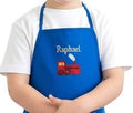 Personalized Kids Apron with Embroidered Name - Train Design | Ages 3-11 & Adult