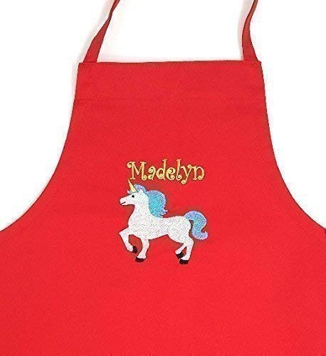 Personalized Kids Apron with Embroidered Name - Unicorn Design | Ages 3-11 & Adult