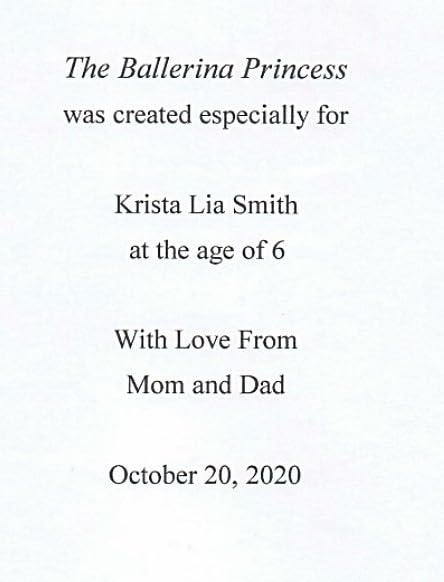 Personalized Ballerina Book - Custom Name Dance Story for Kids Ages 3-10 | Hardcover