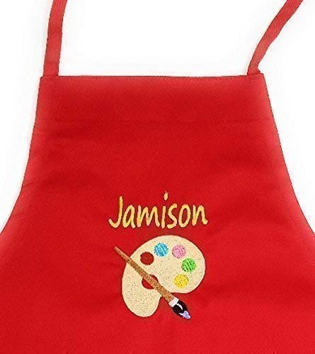 Personalized Kids Apron with Embroidered Name - Artist Design | Ages 3-11 & Adult