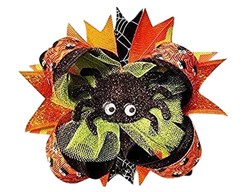 Halloween Spider Hair Bow 5 Inch Size