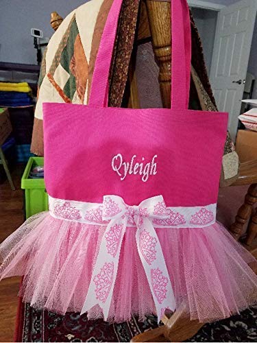 Custom Dance Bag with Embroidered Name and Tutu Skirt Accent